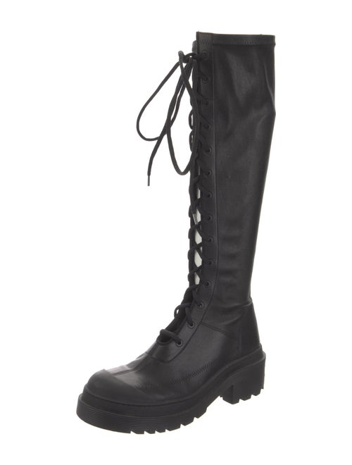 Christian Dior Leather Printed Combat Boots