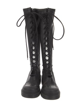Christian Dior Leather Printed Combat Boots