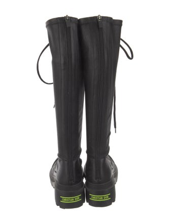 Christian Dior Leather Printed Combat Boots