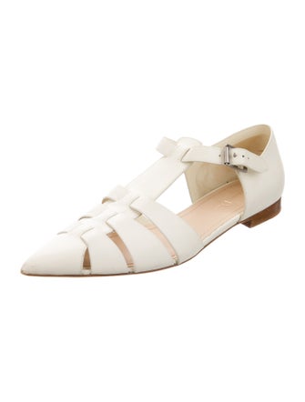Christian Dior Leather Cutout Accent D'Orsay Flats