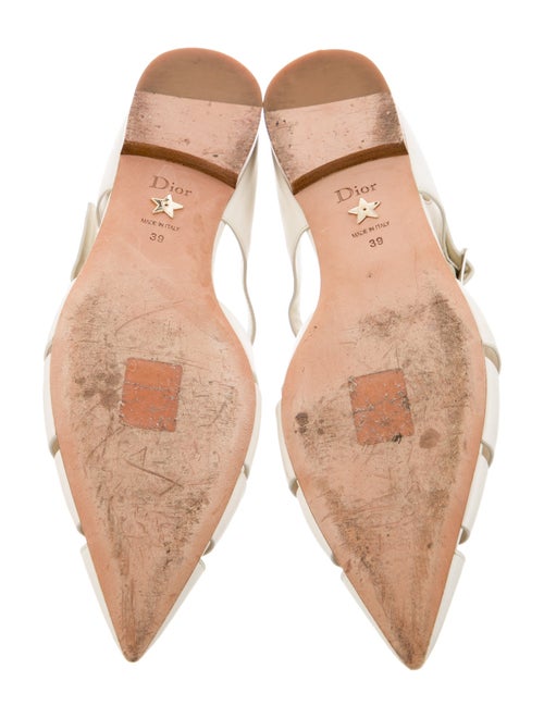 Christian Dior Leather Cutout Accent D'Orsay Flats
