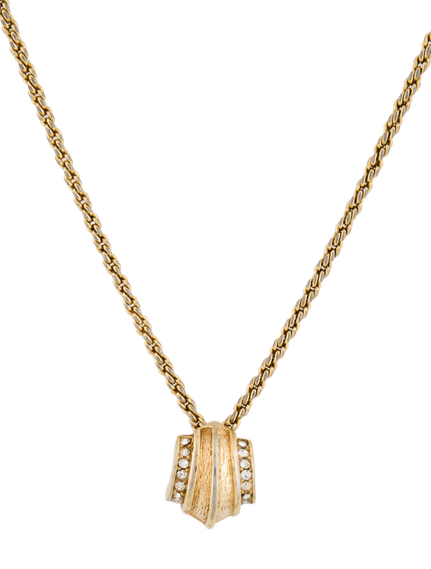 Christian Dior Vintage Crystal Pendant Necklace
