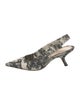Christian Dior Floral Print Bow Accents Slingback Pumps