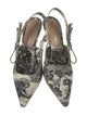 Christian Dior Floral Print Bow Accents Slingback Pumps