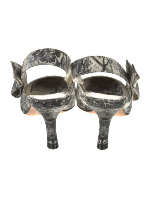 Christian Dior Floral Print Bow Accents Slingback Pumps