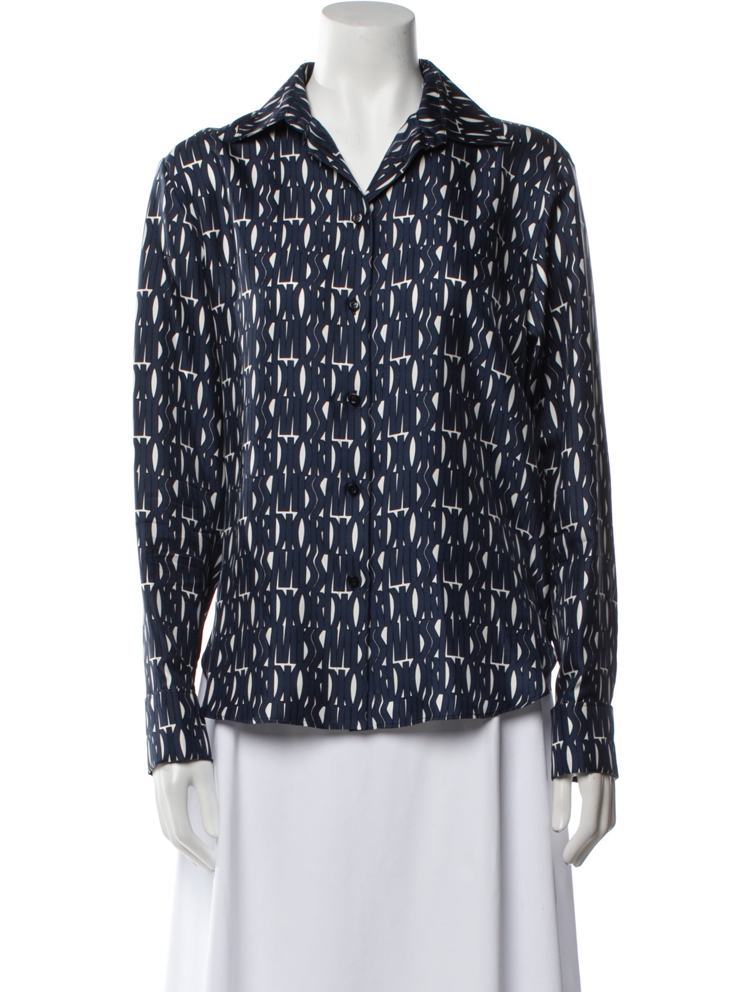 Christian Dior Silk Printed Button-Up Top