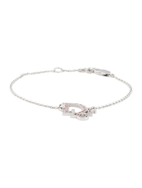 Christian Dior Crystal Logo Link Station Bracelet