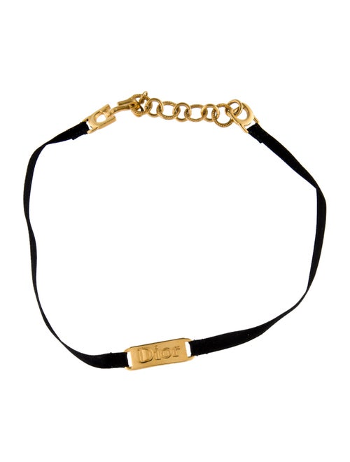Christian Dior Logo Ribbon Choker Necklace