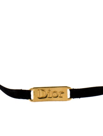 Christian Dior Logo Ribbon Choker Necklace