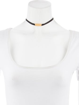 Christian Dior Logo Ribbon Choker Necklace