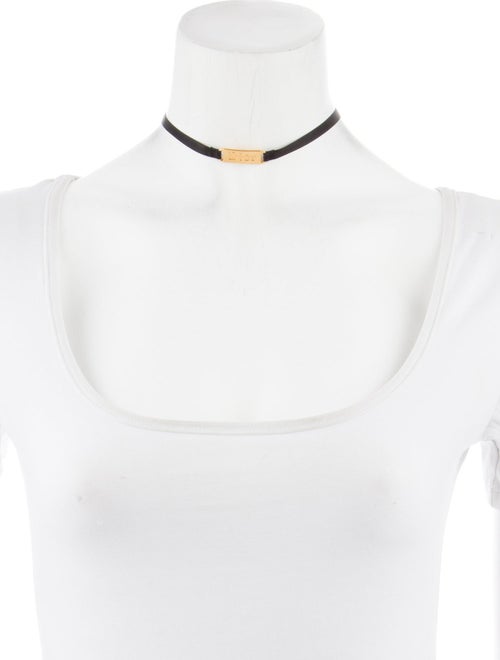 Christian Dior Logo Ribbon Choker Necklace