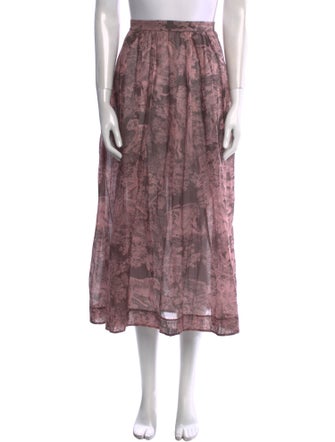 Christian Dior Floral Print Midi Length Skirt