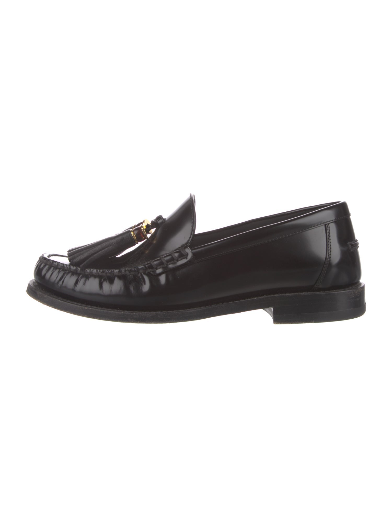Christian Dior Leather Tassel Accents Loafers