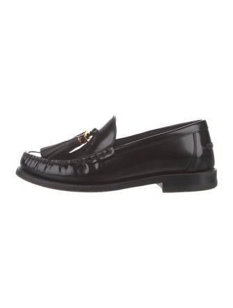 Christian Dior Leather Tassel Accents Loafers