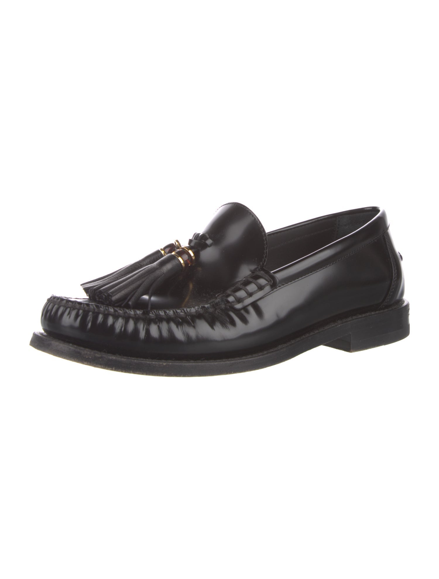 Christian Dior Leather Tassel Accents Loafers