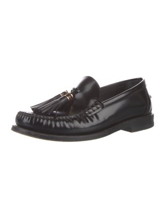 Christian Dior Leather Tassel Accents Loafers