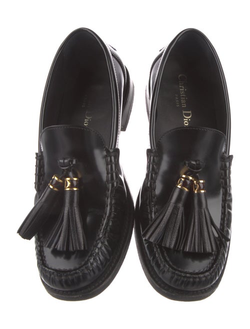 Christian Dior Leather Tassel Accents Loafers