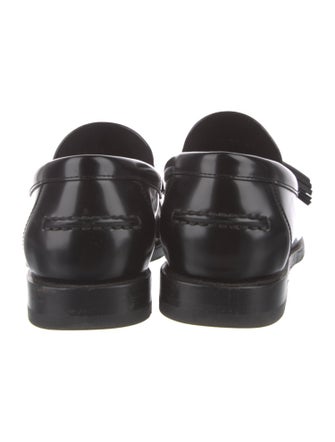 Christian Dior Leather Tassel Accents Loafers