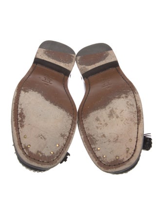 Christian Dior Leather Tassel Accents Loafers
