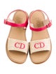 Christian Dior Girls' Straw Logo Sandals