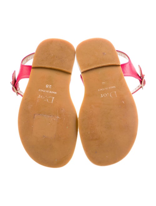 Christian Dior Girls' Straw Logo Sandals
