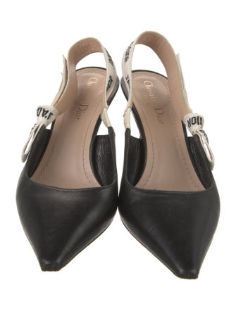 Christian Dior Leather Printed Slingback Pumps