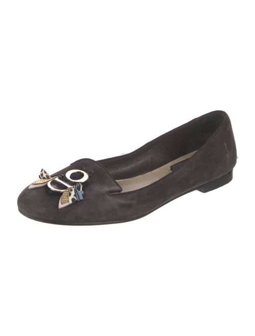 Christian Dior Suede Beaded Accents Ballet Flats