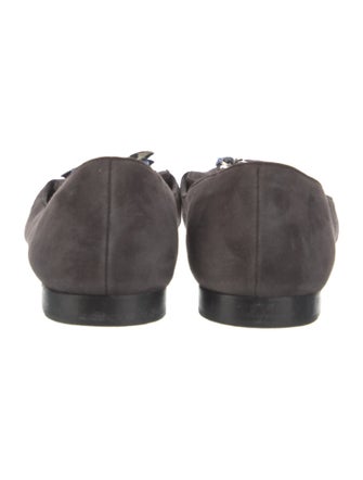Christian Dior Suede Beaded Accents Ballet Flats