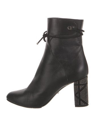 Christian Dior Leather Studded Accents Boots