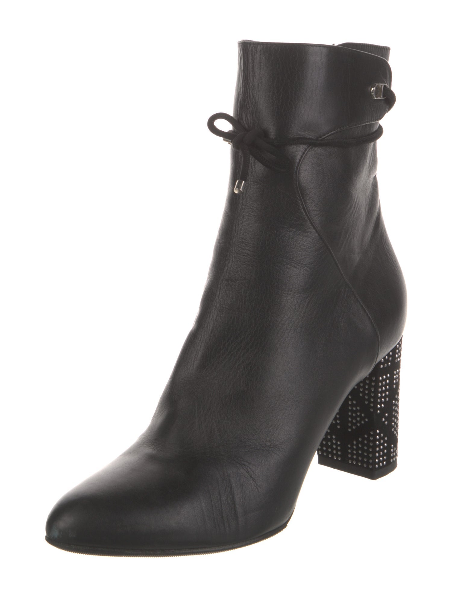 Christian Dior Leather Studded Accents Boots