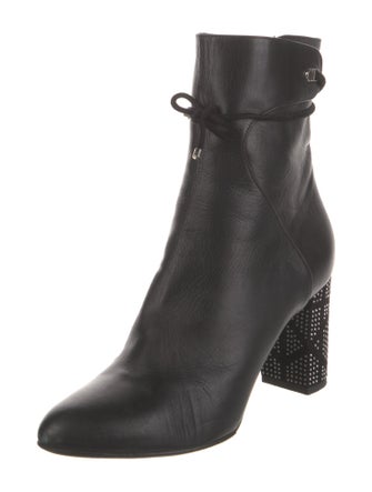 Christian Dior Leather Studded Accents Boots