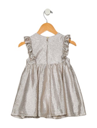 Baby Dior 2023 Girls' Ruffle Metallic Dress