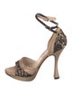 Christian Dior Satin Lace Pattern Sandals