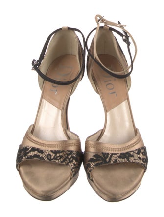 Christian Dior Satin Lace Pattern Sandals