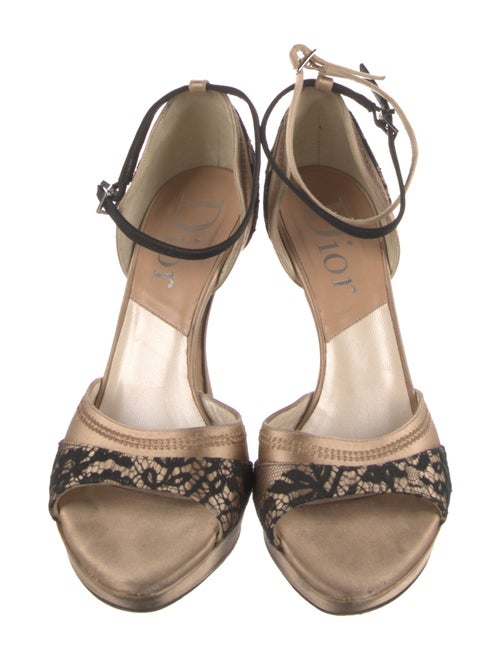 Christian Dior Satin Lace Pattern Sandals