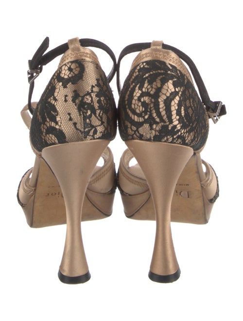 Christian Dior Satin Lace Pattern Sandals