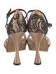 Christian Dior Satin Lace Pattern Sandals