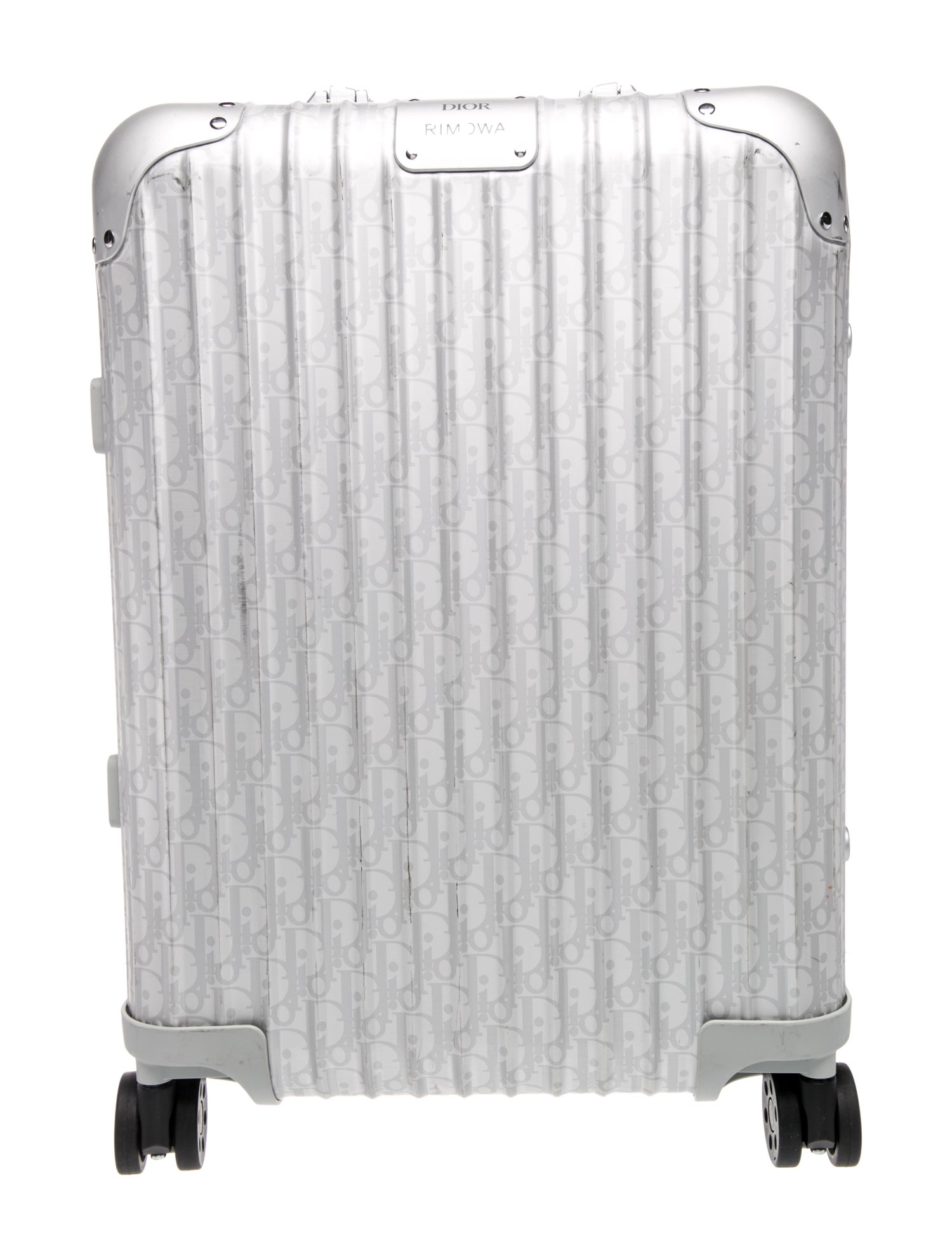 Dior x Rimowa Aluminum Patterned Rolling Suitcase