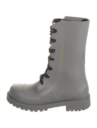 Christian Dior Diorissimo Pattern Rubber Rain Boots