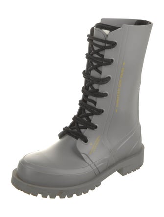 Christian Dior Diorissimo Pattern Rubber Rain Boots