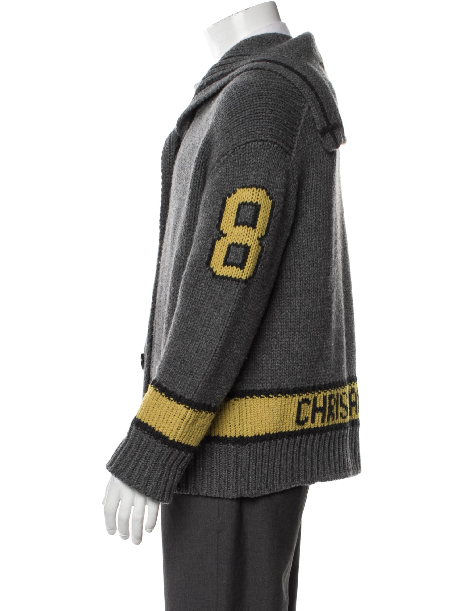 Christian Dior Virgin Wool Colorblock Pattern Coat
