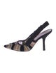 Christian Dior Suede Striped Slingback Pumps