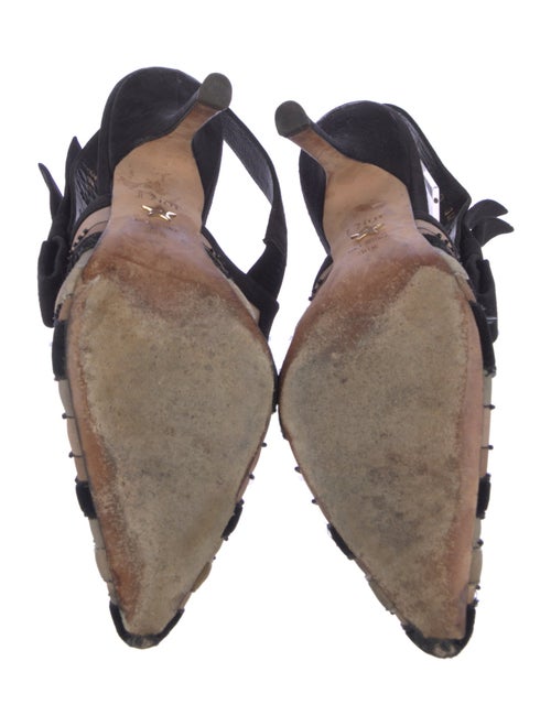 Christian Dior Suede Striped Slingback Pumps