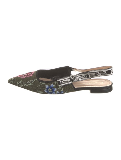 Christian Dior Floral Print Bow Accents Slingback Flats