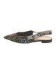 Christian Dior Floral Print Bow Accents Slingback Flats