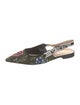 Christian Dior Floral Print Bow Accents Slingback Flats