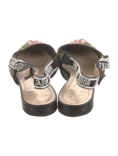Christian Dior Floral Print Bow Accents Slingback Flats