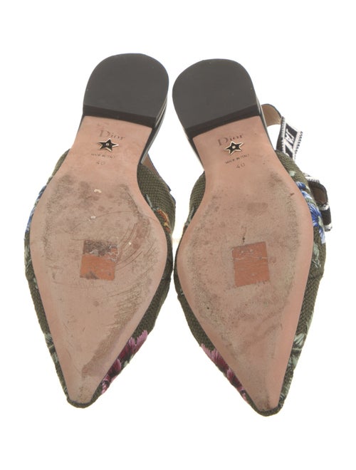 Christian Dior Floral Print Bow Accents Slingback Flats