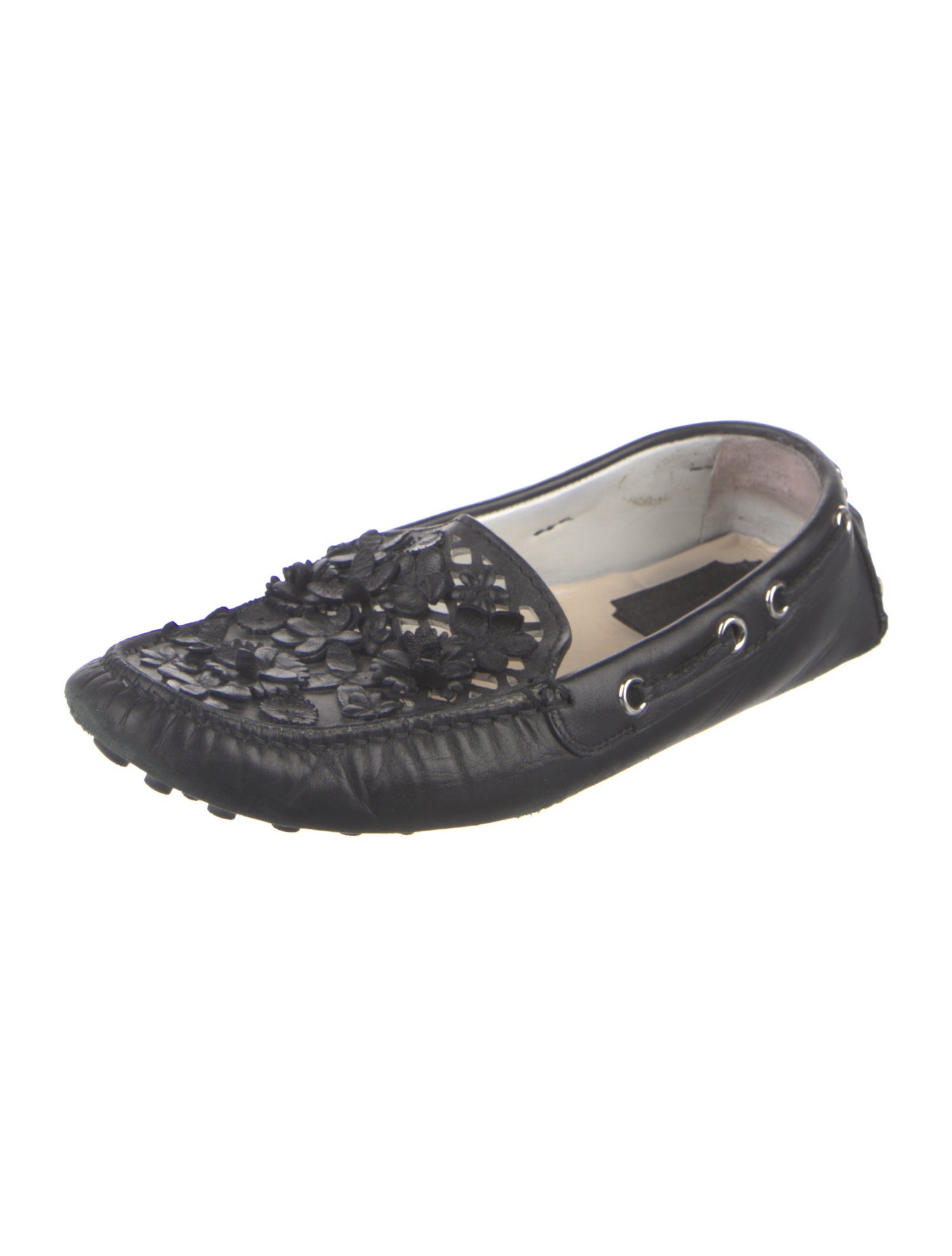 Christian Dior Cannage Pattern Leather Moccasins