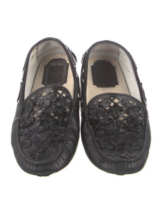 Christian Dior Cannage Pattern Leather Moccasins